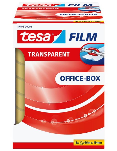 57406-00002-01 cinta adhesiva 66 m Transparente 8 pieza(s)