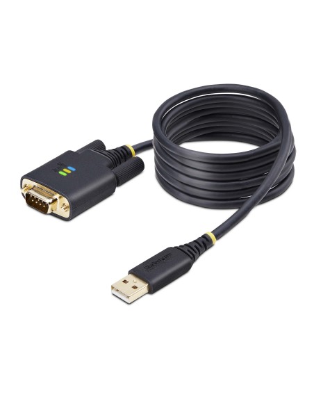 Cable Adaptador USB a Serie de Módem Nulo de 2m - FTDI RS232 - Tornillos DB9 Intercambiables - USB-A a DB9 RS232 - Windows/macOS