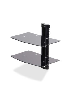 2B-WALL-MOUNT-SHELF estante para equipo av Negro Vidrio