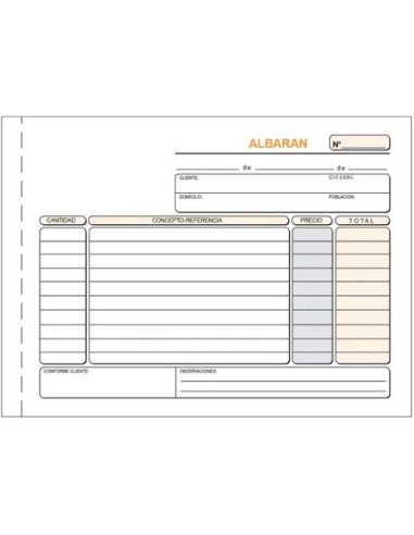Paq 10 talonarios de albaranes 1 4 apaisado duplicado autocopiativo