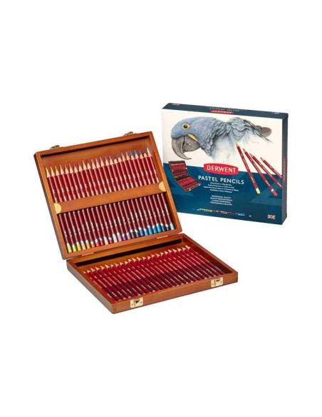 CAJA MADERA 48 LAPICES DERWENT PASTEL