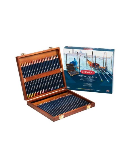 CAJA MADERA 48 LAPICES DERWENT WATERCOLOUR
