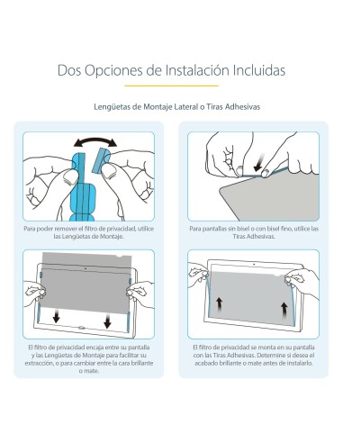 Filtro de Privacidad de 22 Pulgadas 16:9 para Monitor - Pantalla de Privacidad Protector Anti Brillo - Anti Luz Azul con Reducc