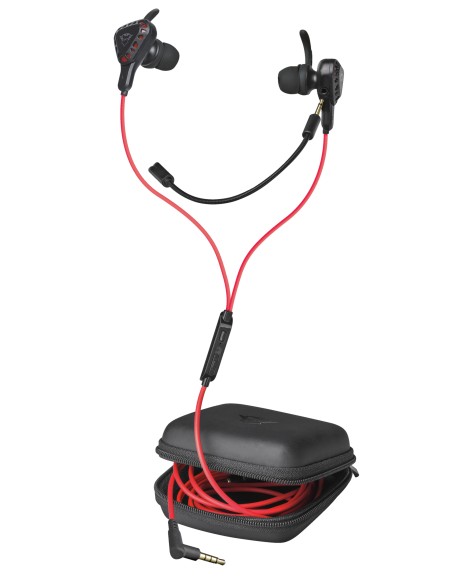 TRU GXT 408 Auriculares Alámbrico Dentro de oído Juego Negro, Rojo
