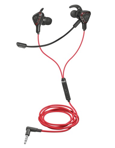 TRU GXT 408 Auriculares Alámbrico Dentro de oído Juego Negro, Rojo