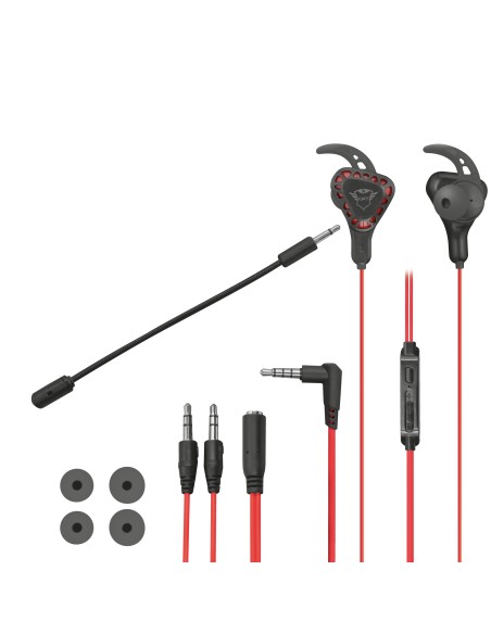 TRU GXT 408 Auriculares Alámbrico Dentro de oído Juego Negro, Rojo