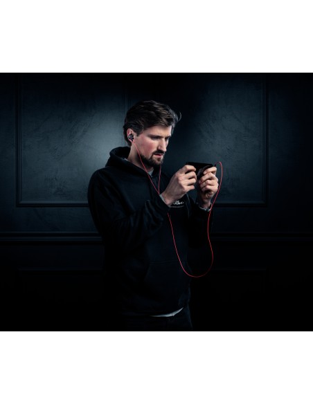 TRU GXT 408 Auriculares Alámbrico Dentro de oído Juego Negro, Rojo