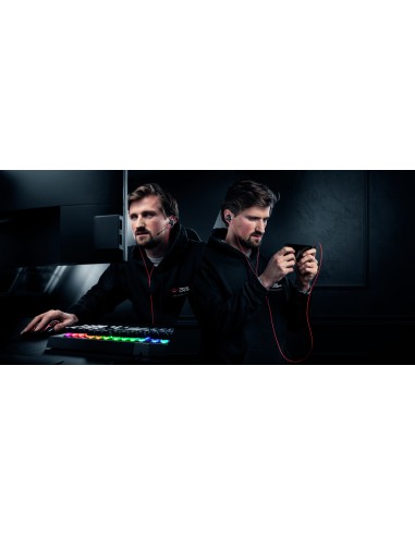 TRU GXT 408 Auriculares Alámbrico Dentro de oído Juego Negro, Rojo