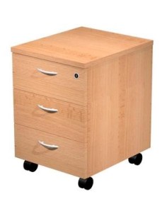 ARTEXPORT CAJONERA PRESTO 3 CAJONES C/RUEDAS GUÍAS METÁLICAS CERRADURA HAYA -DESMONTADO-