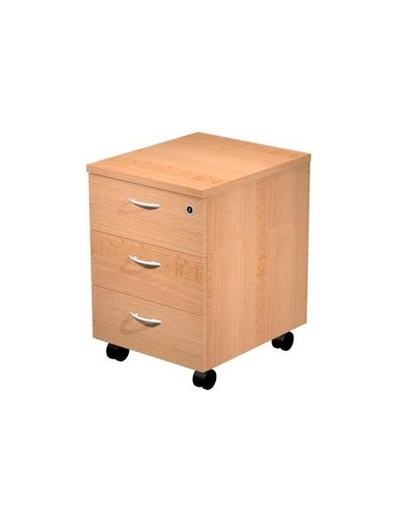 ARTEXPORT CAJONERA PRESTO 3 CAJONES C/RUEDAS GUÍAS METÁLICAS CERRADURA HAYA -DESMONTADO-