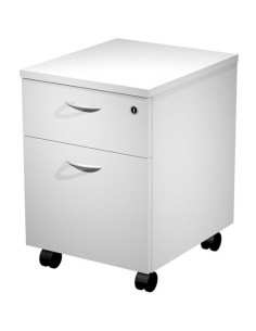 ARTEXPORT CAJONERA PRESTO 2 CAJONES C/RUEDAS GUÍAS METÁLICAS CERRADURA BLANCO -DESMONTADO-