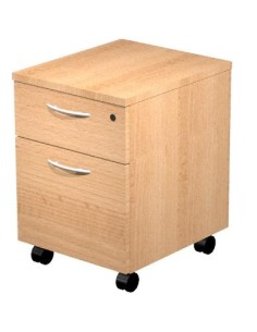 ARTEXPORT CAJONERA PRESTO 2 CAJONES C/RUEDAS GUÍAS METÁLICAS CERRADURA HAYA -DESMONTADO-