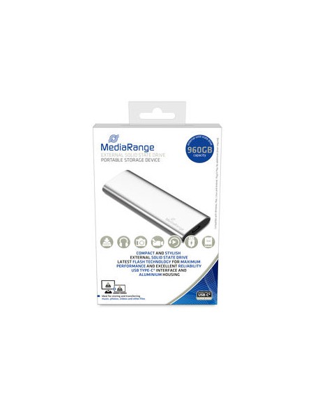 MR1103 unidad externa de estado sólido 900 GB USB Tipo C 3.2 Gen 2 (3.1 Gen 2) Plata