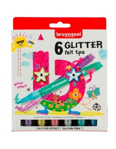 TALENS BRUYNZEEL ESTUCHE 6 ROTULADORES GLITTER KIDS BRILLANTES COLORES SURTIDOS