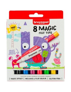 TALENS BRUYNZEEL ESTUCHE 8 ROTULADORES KIDS MÁGICOS COLORES SURTIDOS