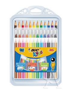 ESTUCHE 36 PIEZAS 12 LAPICES12 ROTULADORES12 PLASTIDECOR