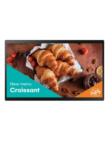 QB24C-T Pantalla plana para señalización digital 61 cm (24") LED Wifi 250 cd / m² Full HD Negro Pantalla táctil Procesador incor