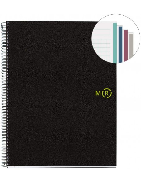 CUADERNO 100% RECICLADO NB-4 A4 120HOJAS TAPAS POLIPROPILENO MIQUELRIUS 6038