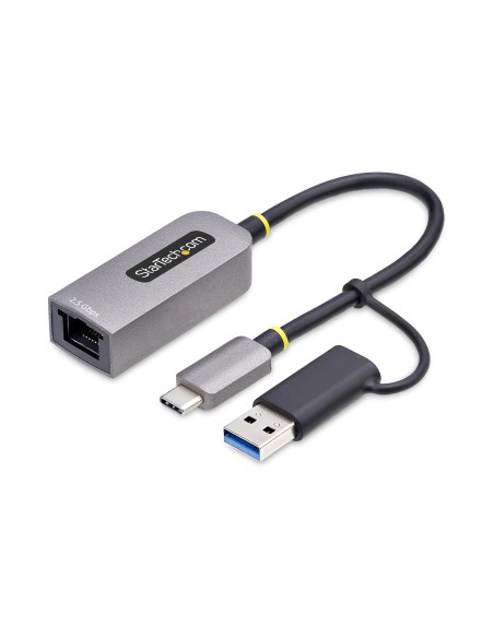 Adaptador de Red Ethernet USB Tipo C a RJ45 - Adaptador de Red USB-C con Conversor USB-A - NBASE-T - USB 3.1 - Compatible con Th