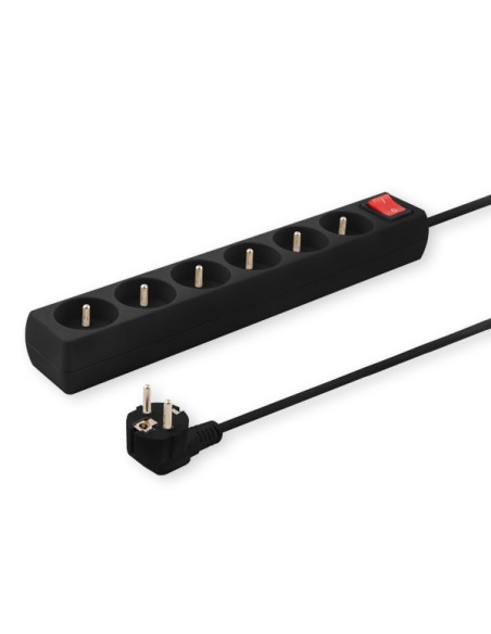 LZ-01 Listwa zasilajca, 5 gniazd, 1,5m 5 salidas AC Tipo C 2500 W Negro