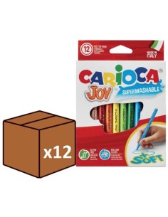 Paq 12 estuche 12 rotuladores carioca joy punta fina superlavables