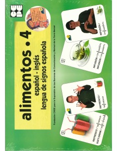 Alimentos 4 Baraja espanol Ingles Lengua de signos