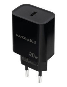 Cargador USB-C PD 20W, Negro