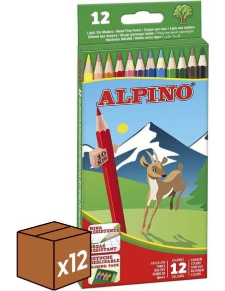 Pack 12u Estuche 12 lapices colores alpino