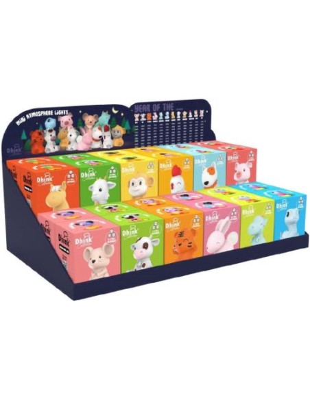 Expositor 24 luces de noche mini dhink utilizan pilas LR44