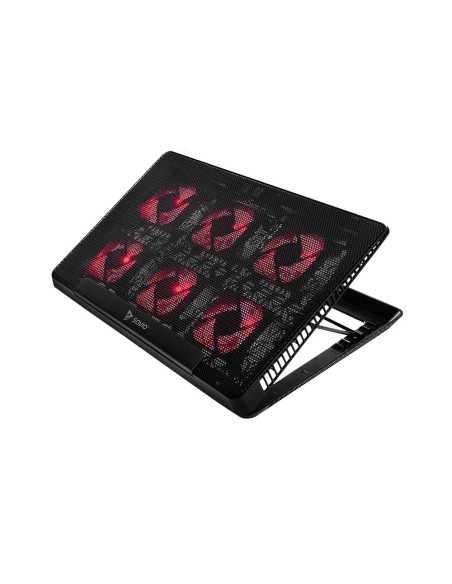 Laptop cooling pad 6 backlit fans 2000 RPM COS-01 almohadilla fría 43,9 cm (17.3") Negro, Rojo