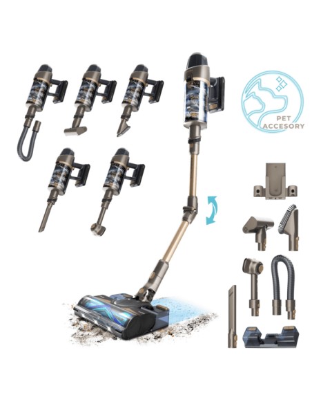 Conga Rockstar 12500 Stellar AquaPet Flex Aspiradora escoba Batería Seca y húmeda HEPA Sin bolsa 650 W Antracita 4000 Ah