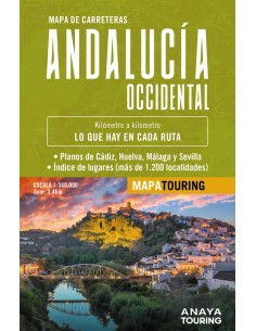 Mapa de carreteras de Andalucia occidental desplegable escala 1 340000
