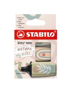 Estuche 3 marcadores stabilo boss mini naturevibes