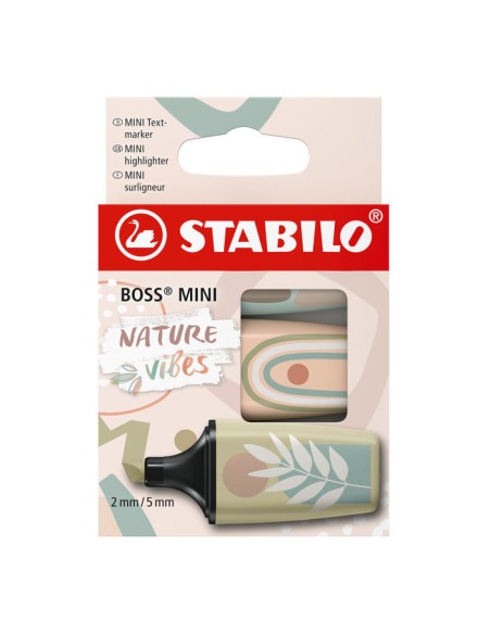 Estuche 3 marcadores stabilo boss mini naturevibes