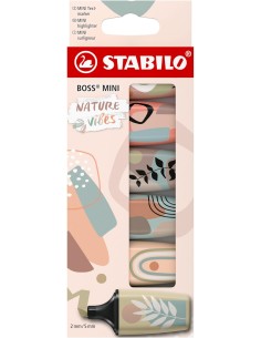 Estuche 6 marcadores stabilo boss mini naturevibes