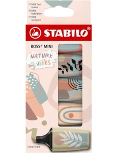 Estuche 5 marcadores stabilo boss mini naturevibes