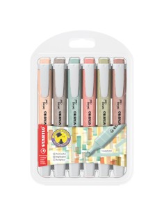 Estuche 6 marcadores stabilo swing cool naturecolors