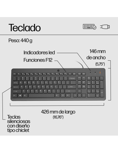 Teclado y ratón con cable 150