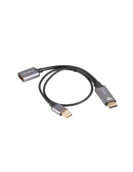 AD-HD-DP-02 adaptador de cable de vídeo 0,2 m HDMI tipo A (Estándar) DisplayPort Plata