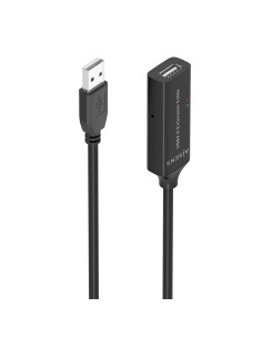 Cable USB 2.0 Prolongador con Amplificador, Tipo A/M-A/H, Negro, 15m