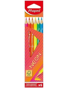 Estuche 6 lapices de colores neon fsc