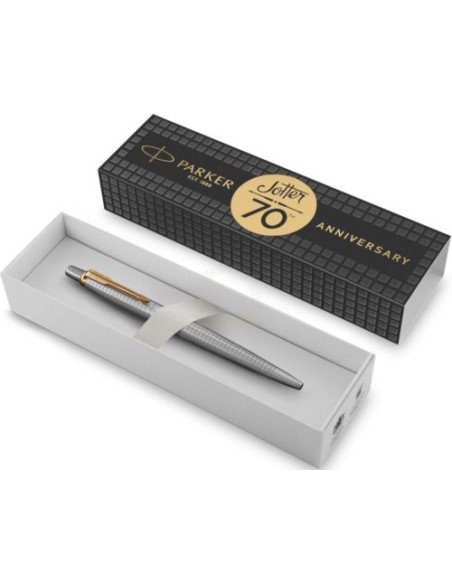 ESTUCHE BOLIGRAFO FINISH PLATA ORO PARKER JOTTER TINTA AZUL
