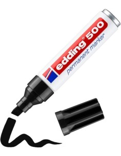 c 10 Rotulador Edding 500 negro marcador punta biselada