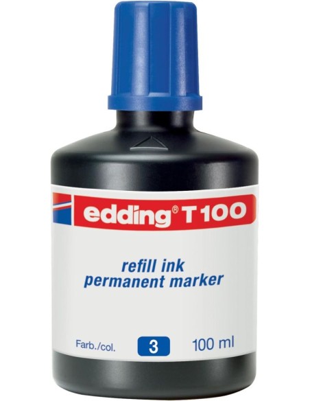 Bote de tinta rotulador edding t 100 100ml azul