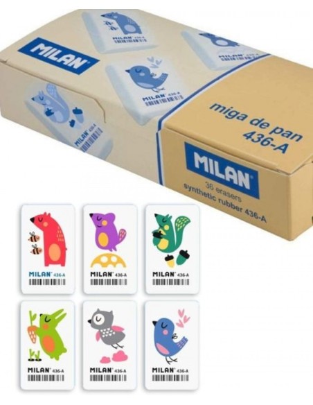 C 36 gomas miga de pan flexible 436a con dibujos infantiles