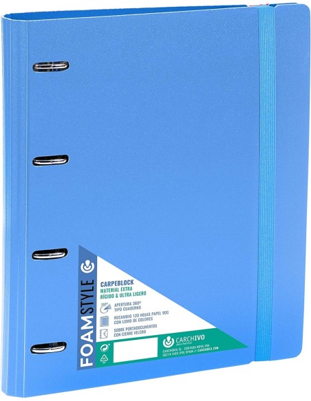 CARPEBLOCK FOAM STYLE AZUL A4 4 ANILLAS 35MM CON RECAMBIO
