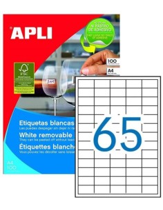 C 100 HOJAS ETIQUETAS REMOVIBLES FT IM 38X212 CANTOS RECTO