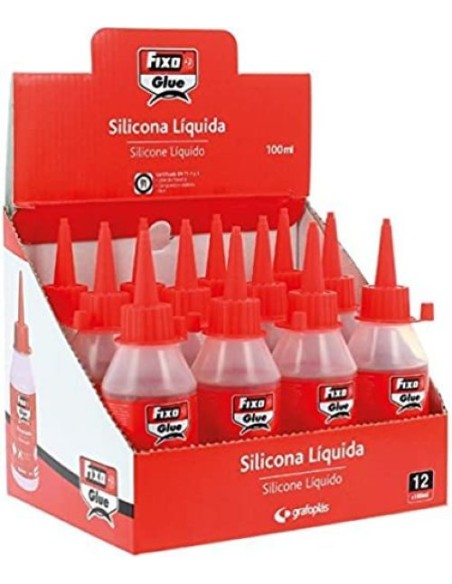 C 12 BOTE COLA DE SILICONA LIQUIDA 100ML FIXO