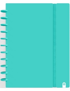 CUADERNO INGENIOX A4 80H CUADRICULA MENTA PASTEL
