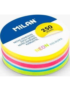 Notas adhesivas circulares 250h colores neon 67cm diametro